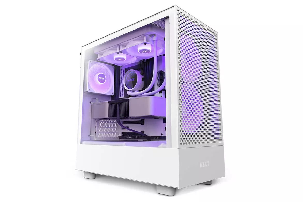 NZXT H5 Flow RGB Midi Tower Cristal Templado USB-C Blanca