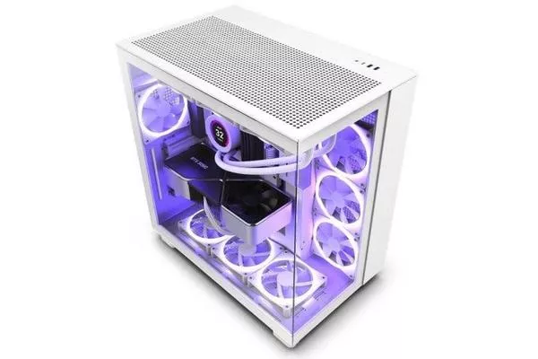 NZXT H9 Flow Mid Tower Cristal Templado USB 3.2 Blanca