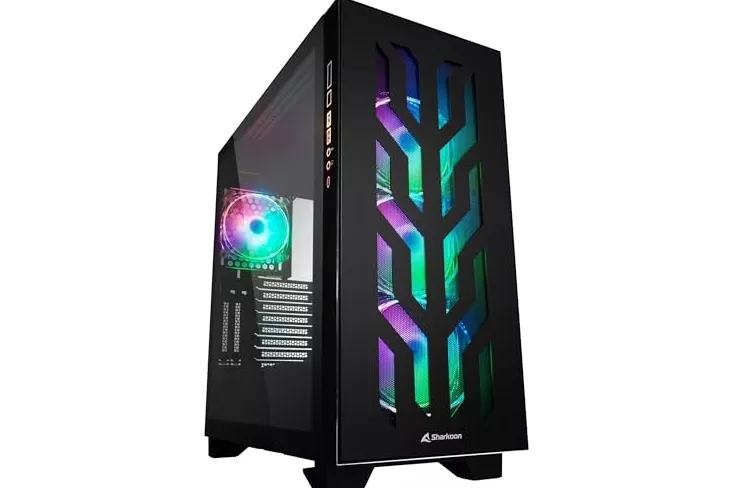 Sharkoon Elite Shark CA300T E-ATX Cristal Templado USB-C ARGB Negra