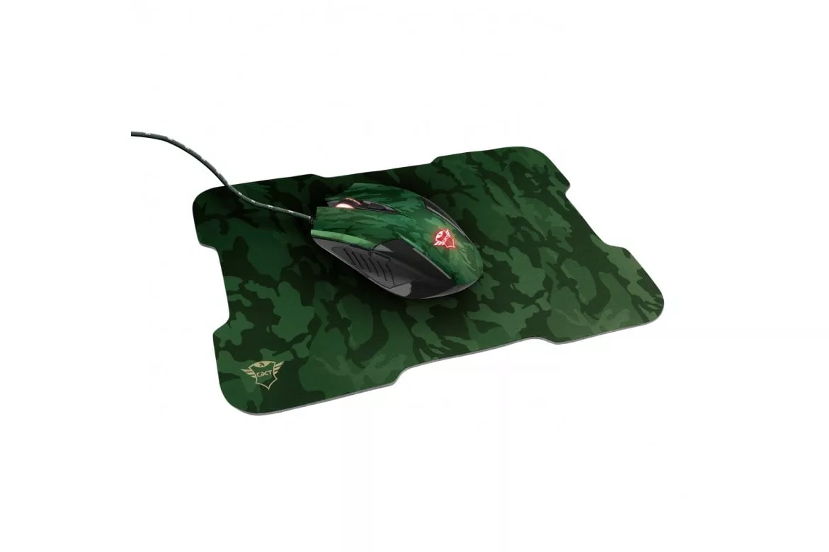 Trust GXT 781 Rixa Ratón Gaming 3200 DPI Camuflaje + Alfombrilla