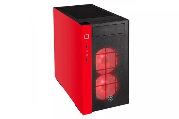 Silverstone RL08 Torre Micro ATX Cristal Templado RGB Roja