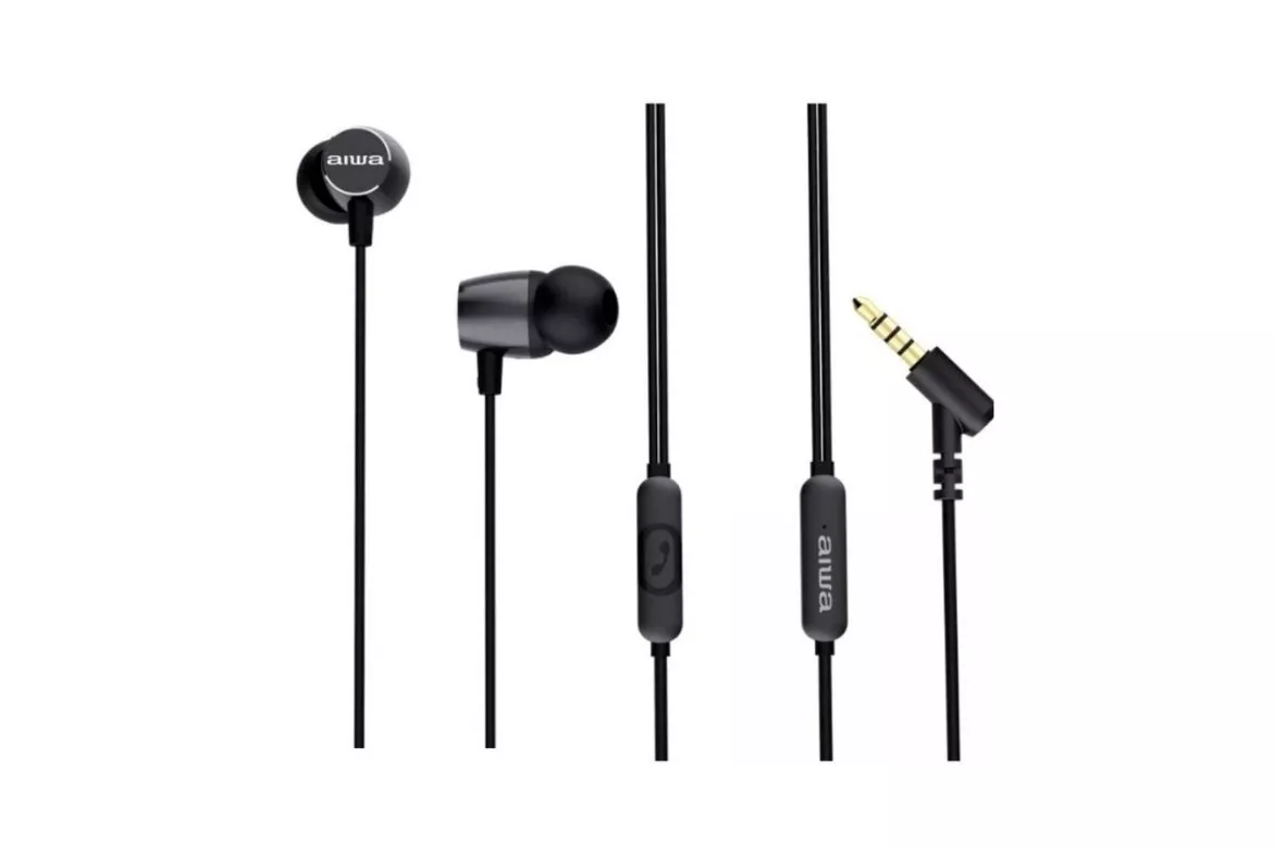 Aiwa ESTM-30BK Auriculares Inear con Cable Negros
