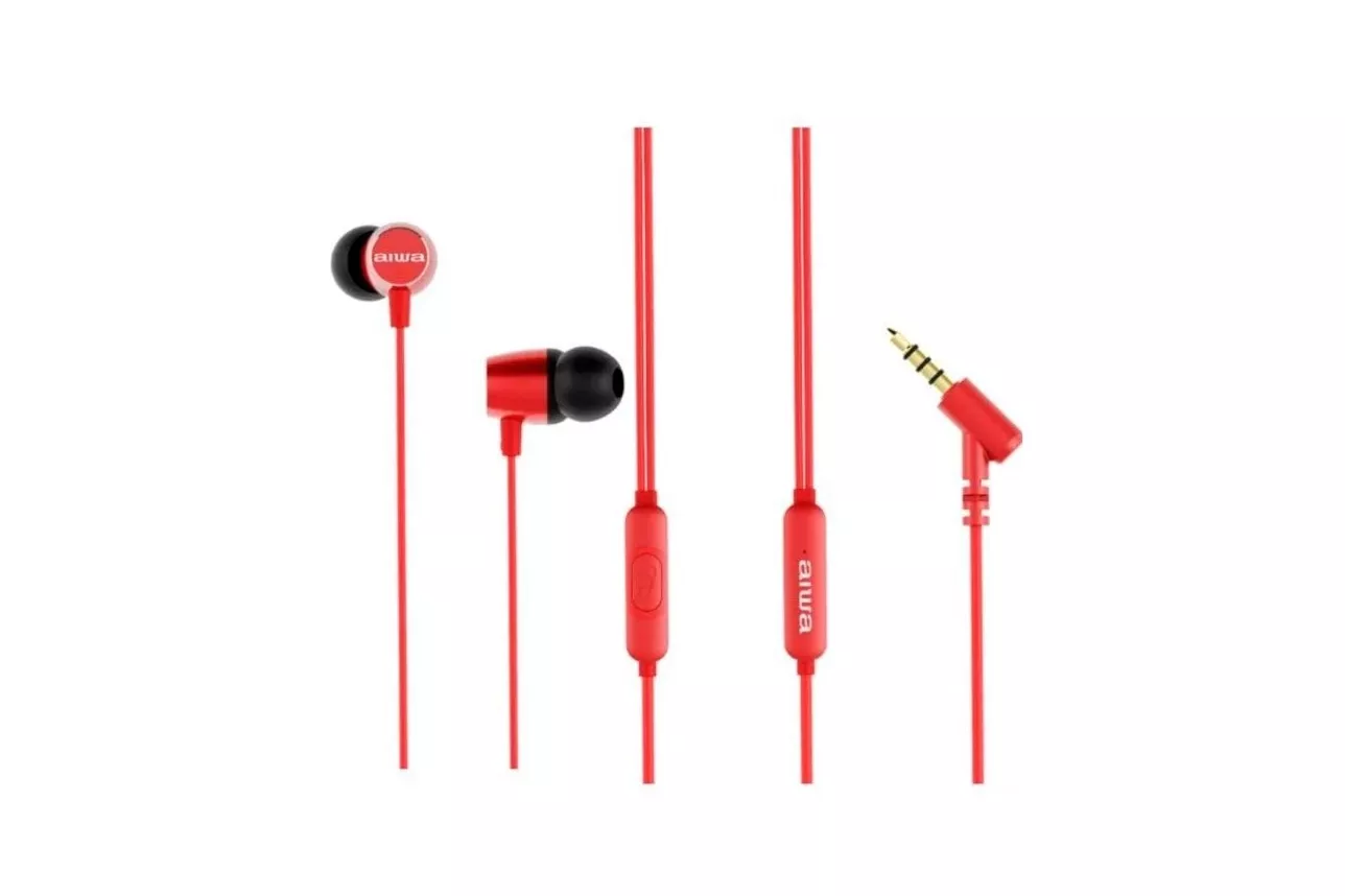 Aiwa ESTM-30RD Auriculares Inear con Cable Rojos