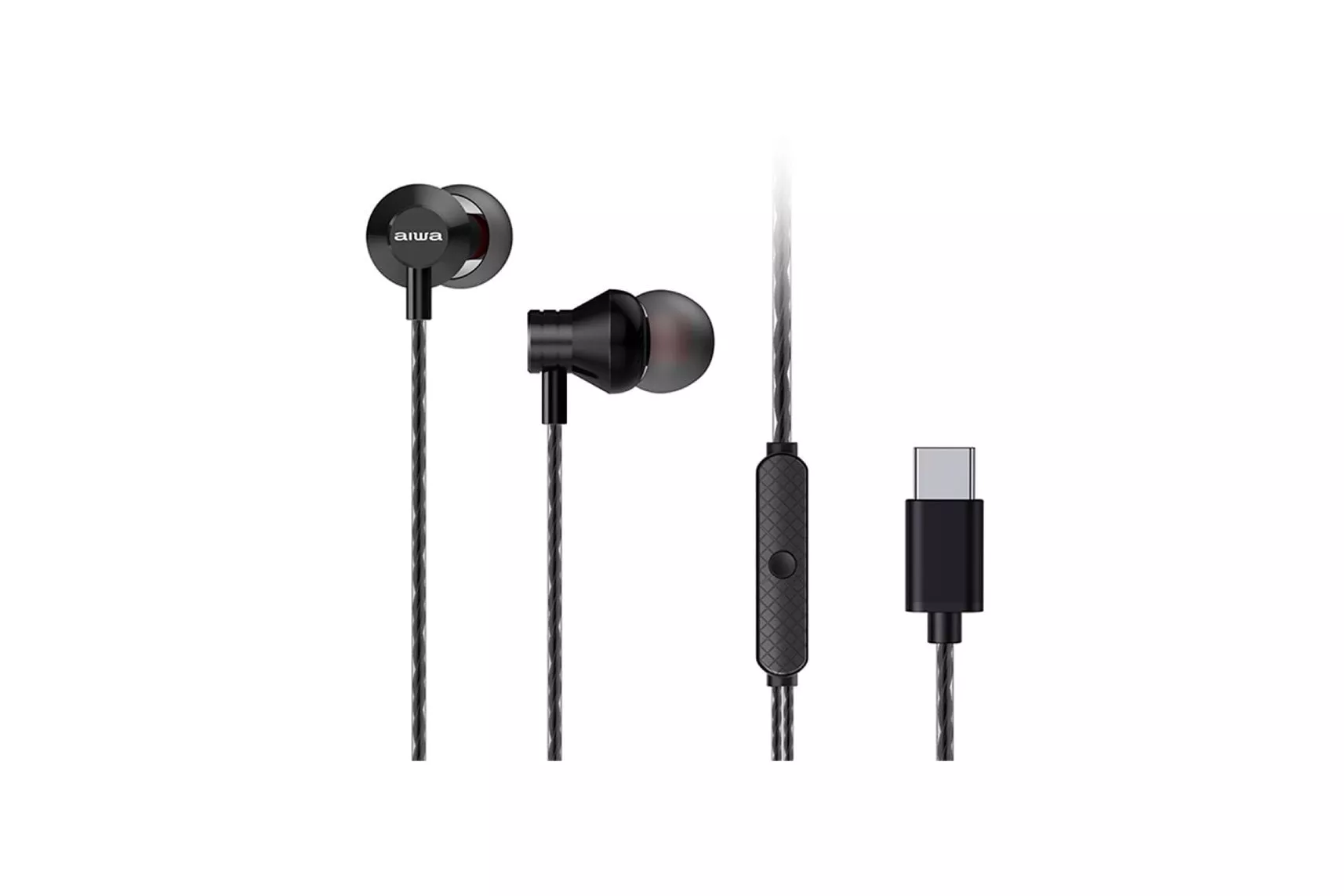 Aiwa ESTM_50USB_C_BK Auriculares Intrauditivos con Micrófono Negros