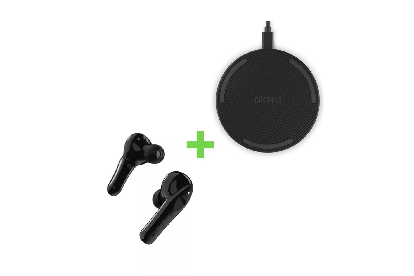 Belkin SoundForm Move Plus Auriculares Inalámbricos con Estuche de Carga Inalámbrica + Base de Carga Inalámbrica 10W