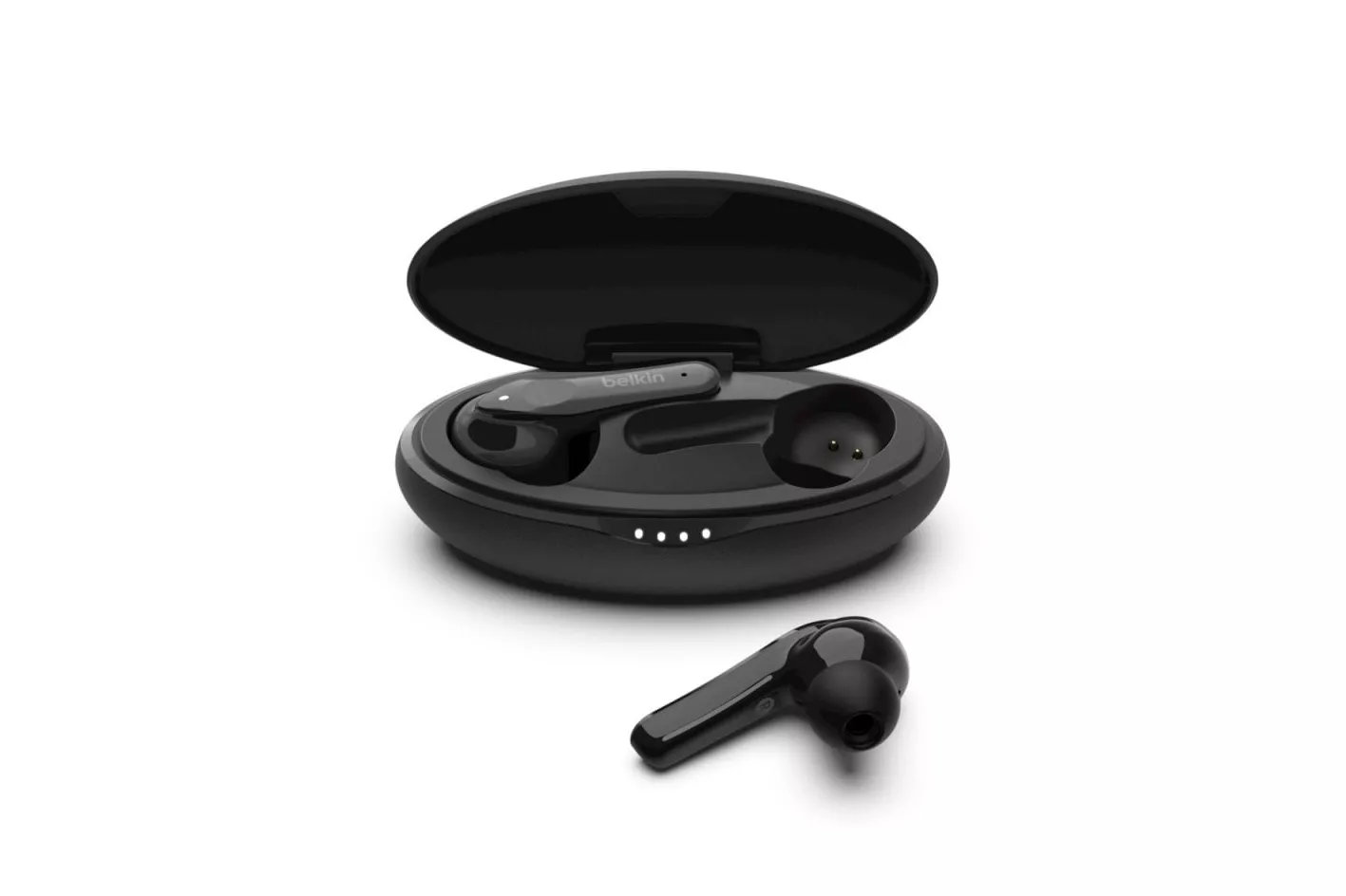 Belkin SoundForm Move Plus Auriculares Inalámbricos Negros con Estuche de Carga Inalámbrica