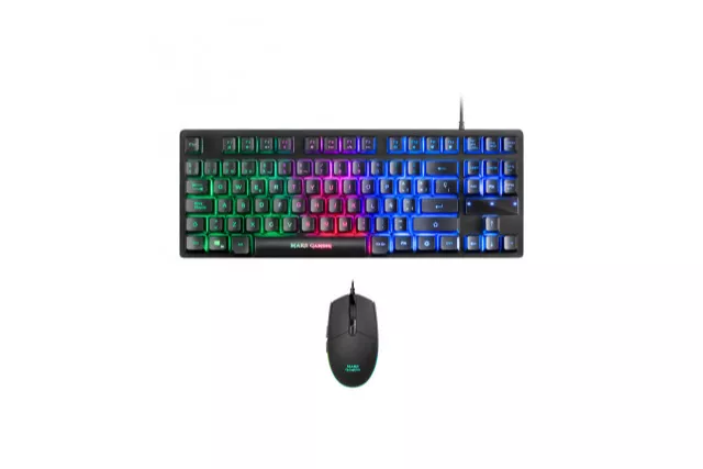 Combo Gaming Mars Teclado RGB + Ratón MCPTKL 3200 DPI Negros