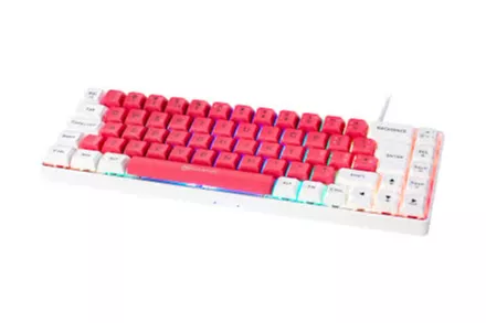 Teclado GAMIAC TKL69G SF, Kailh Blue, Blanco/Rojo - Mecánico (ES)