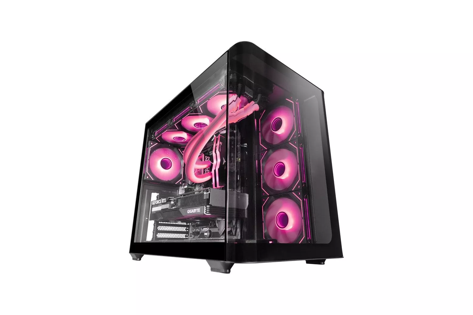 Mars Gaming MC-FUSION Gaming ATX Cristal Templado Continuo Curvo Doble Cámara Negro