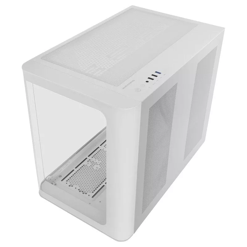 Mars Gaming MC-FUSIONM Caja Gaming Micro-ATX Cristal Templado Continuo Curvo Doble Cámara Blanco