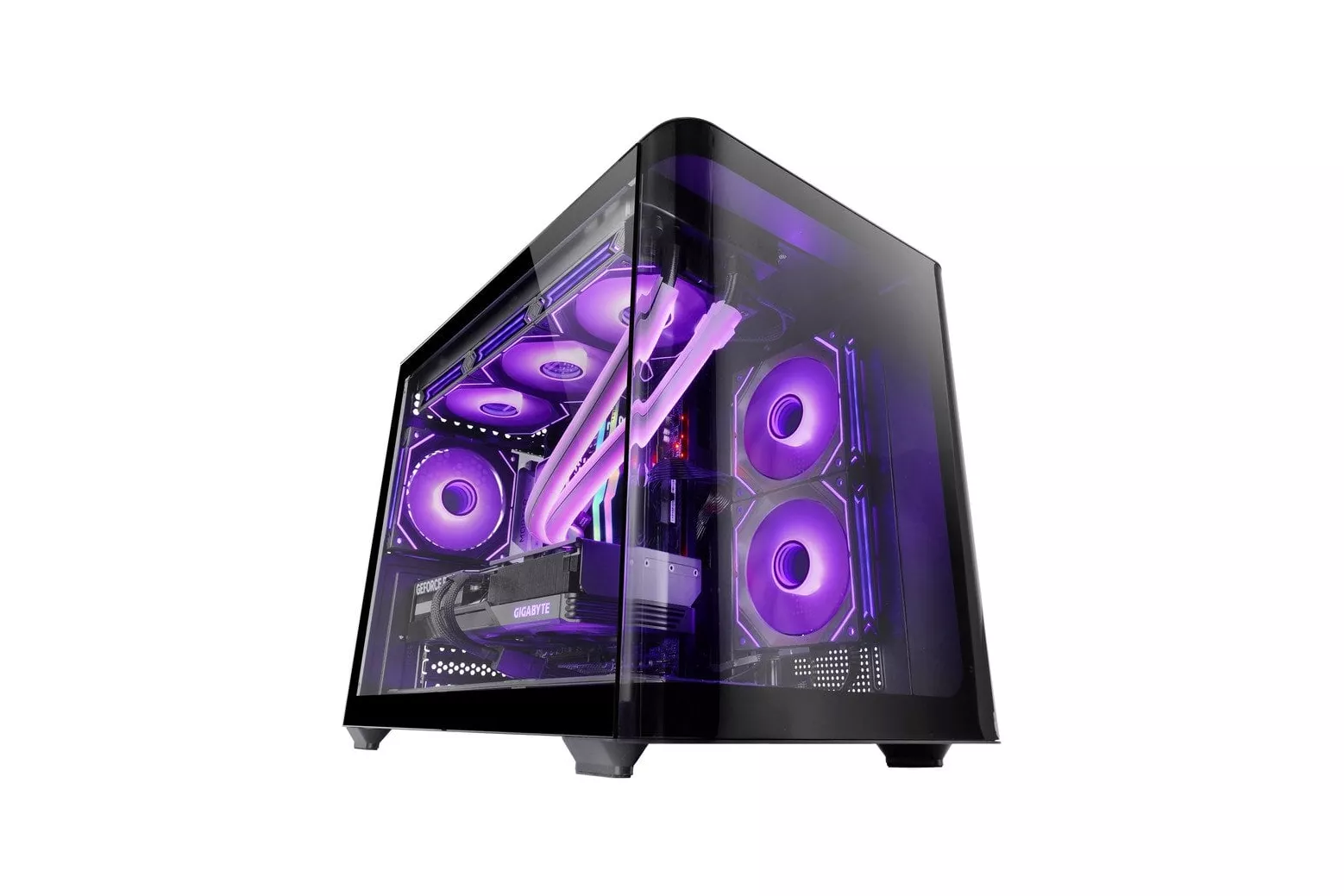 Mars Gaming MC-FUSIONM Caja Gaming Micro-ATX Cristal Templado Continuo Curvo Doble Cámara Negro