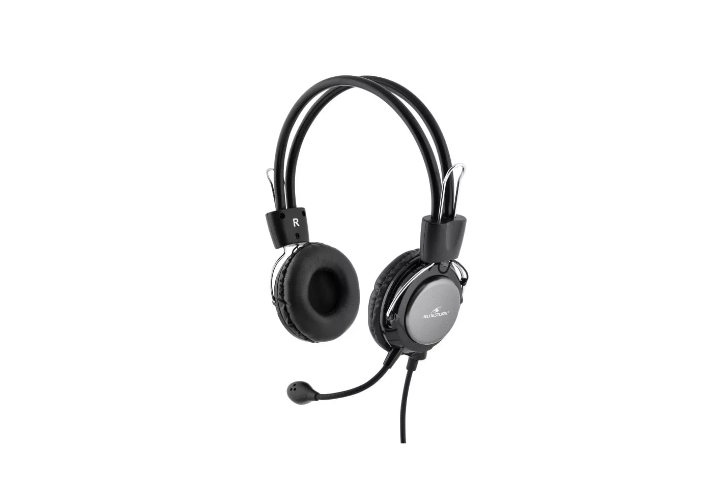 Bluestork MC-201 Auriculares con Micrófono Negro/Plata
