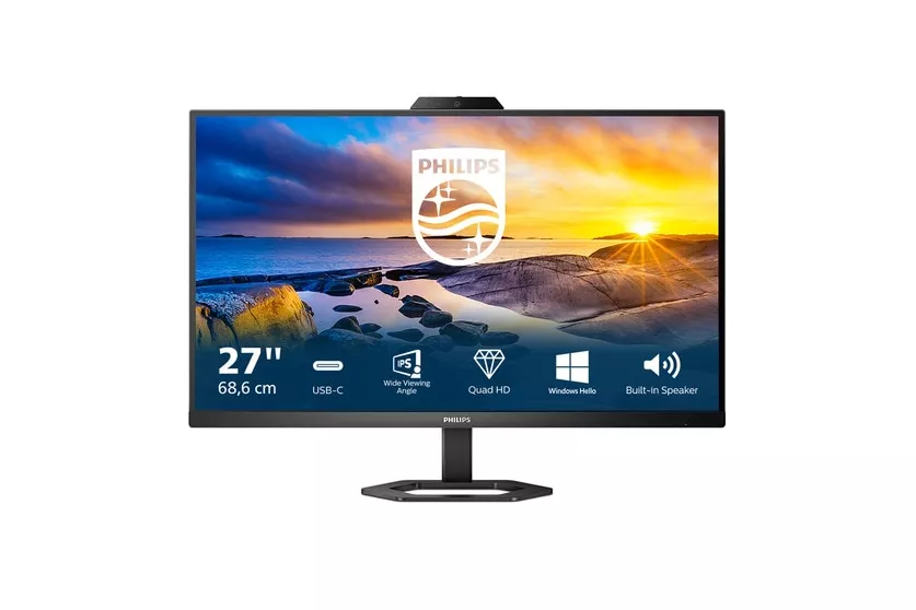 Philips - Monitor PC 68,6 cm (27') Philips 27E1N5600HE 75 Hz, QHD, con Webcam, FreeSync, FlickerFree (Reacondicionado grado B).