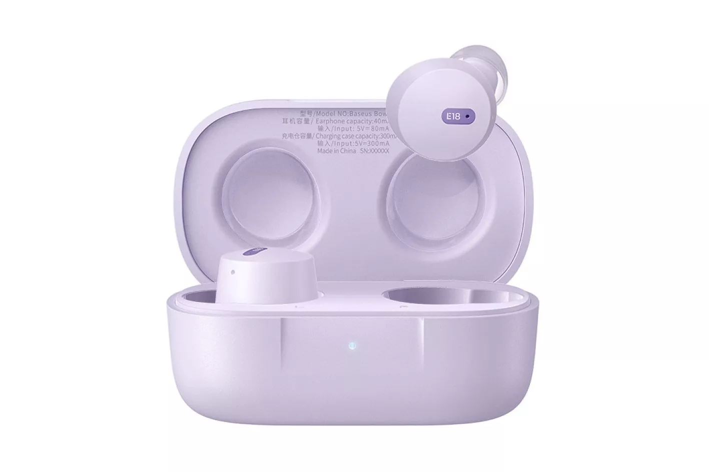 Baseus Bowie E18 True Wireless Auriculares Inalámbricos con Cancelación de Ruido Púrpura