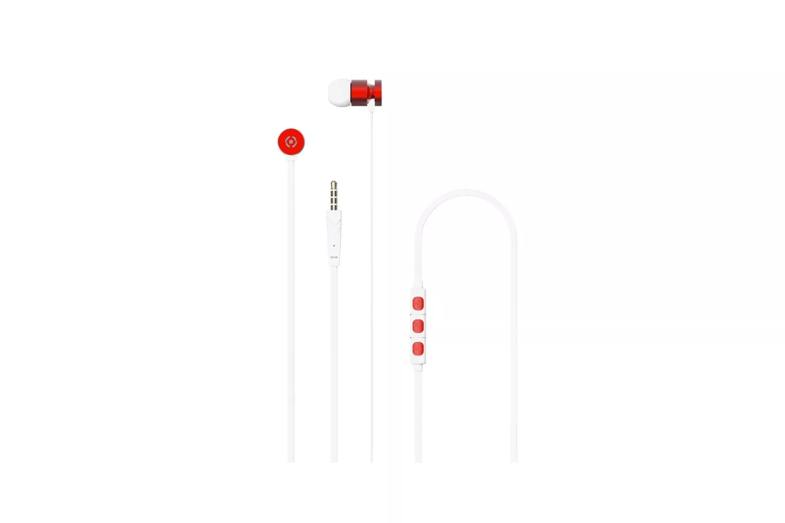 Celly UP1000 Auriculares 3.5mm Blanco/Rojo