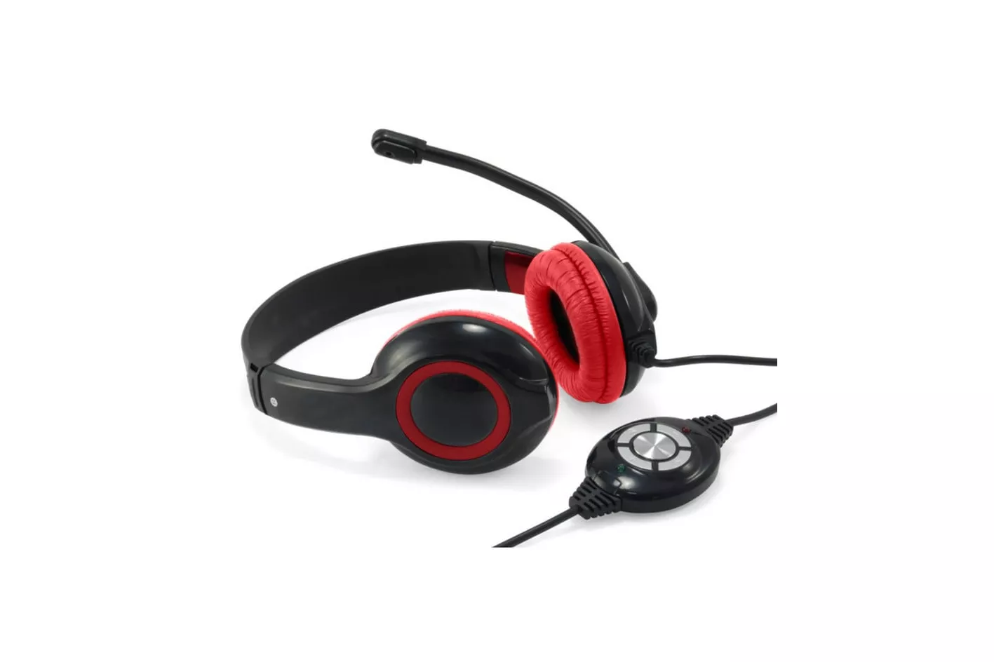 Conceptronic Auriculares USB con Control de Volumen Rojos