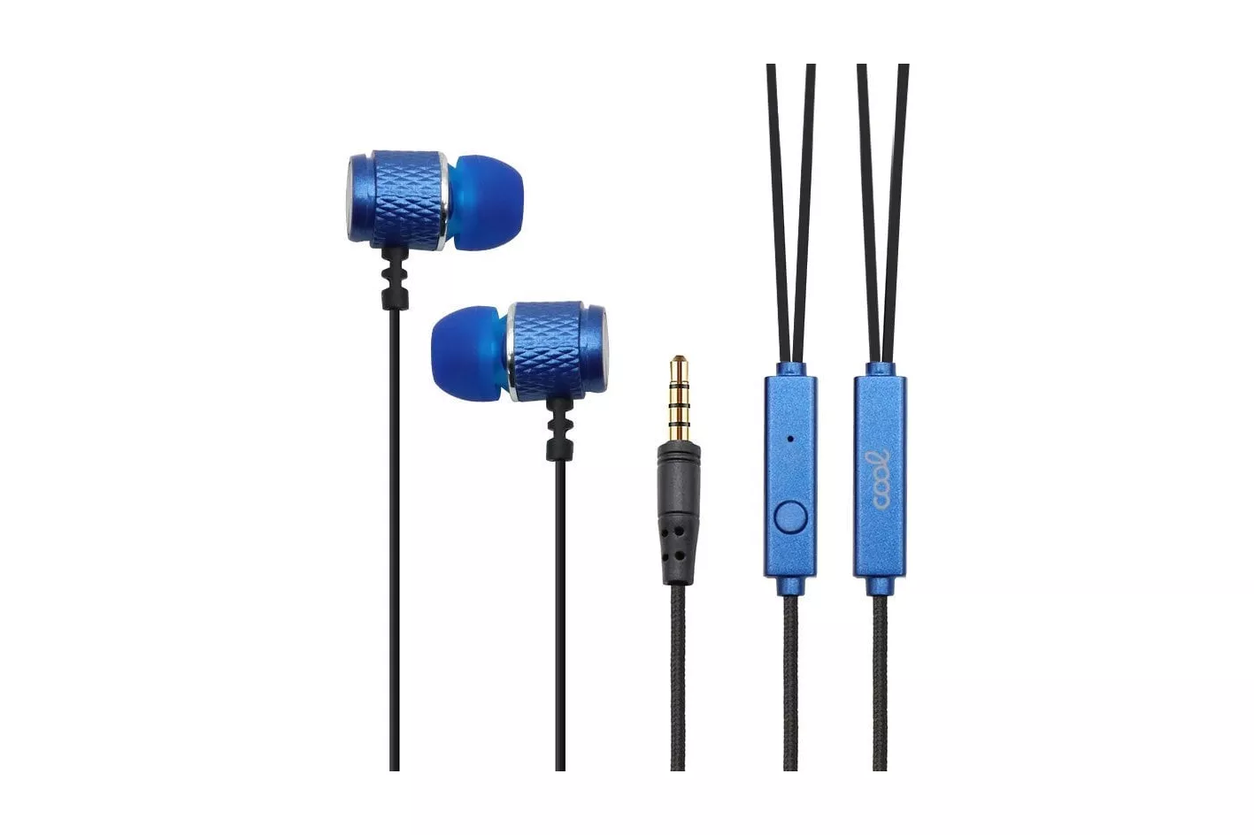 Cool Auriculares Metalizado Stereo 3,5mm Con Micro Azul