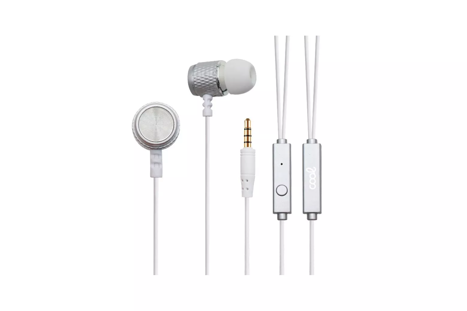 Cool Auriculares Metalizado Stereo 3,5mm Con Micro Plata