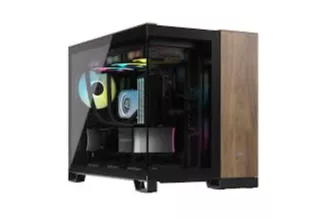 Corsair 2500x Doble | Caja M-ATX Cristal templado Negro / Nogal