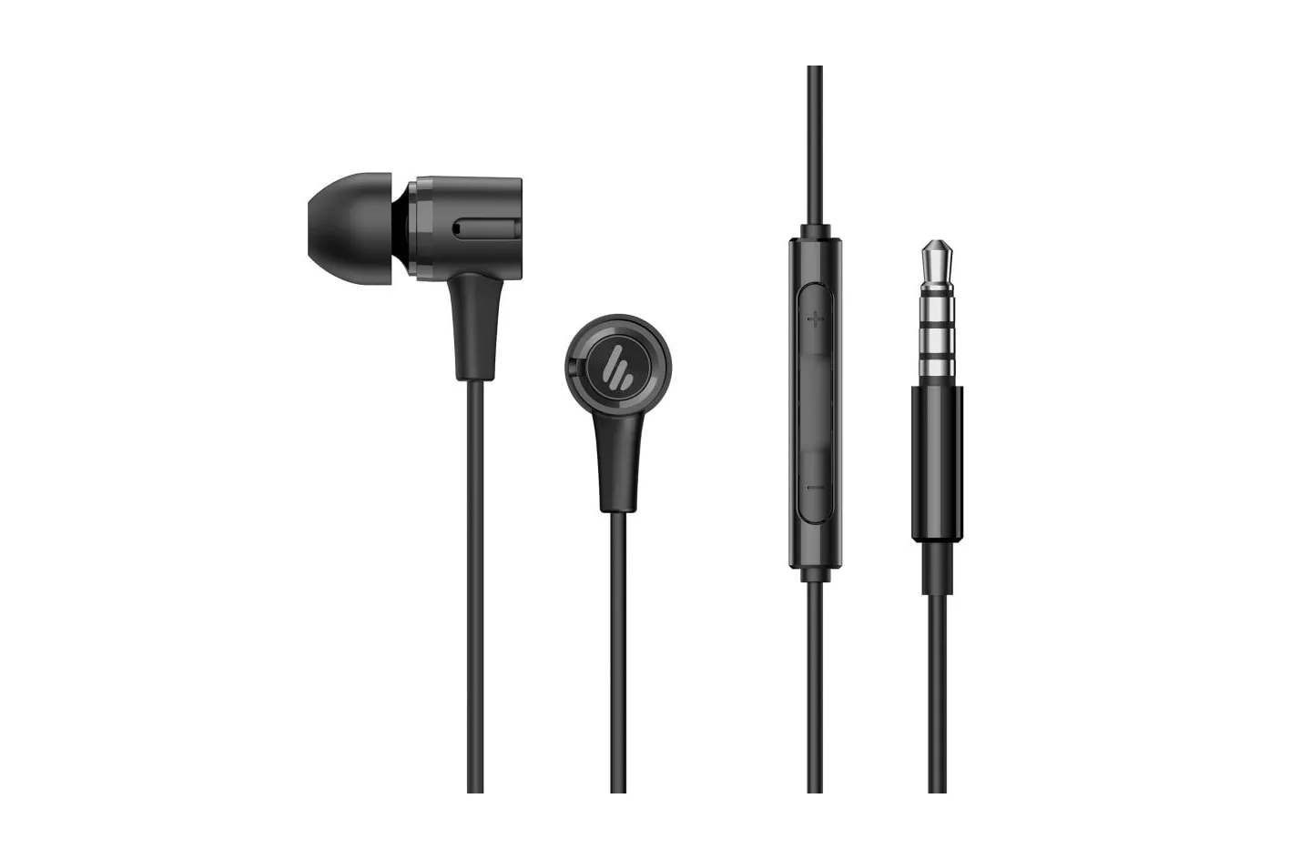Edifier P205 Auriculares con Cable, Micrófono y Control en Línea Negro