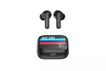 Cool Ambient Auriculares Inalámbricos Stereo Bluetooth ANC con pantalla LCD Negros