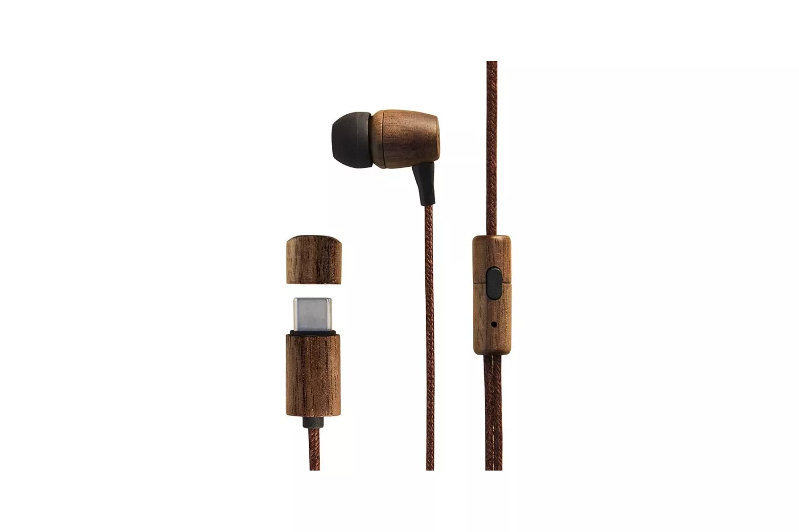 Energy Sistem Earphones Eco Auriculares con Micrófono Walnut Wood