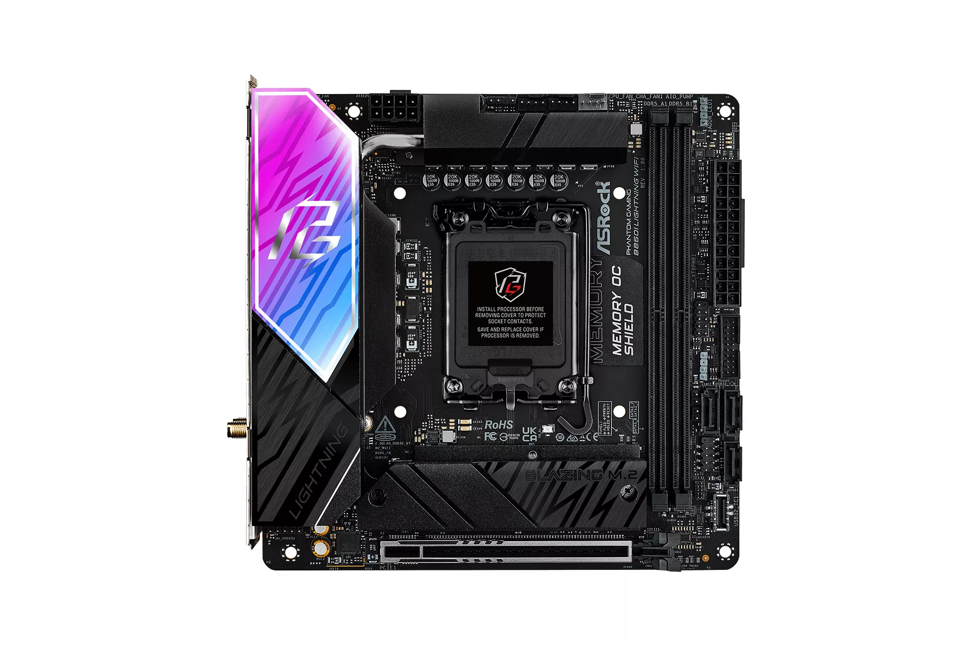 Asrock B860I Lightning | WiFi 6E Bluetooth 5.3 | DDR5 | Mini ITX | Placa Base Intel 1851