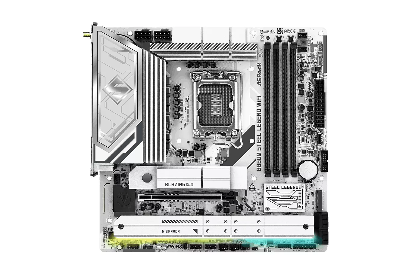 Asrock B860M Steel Legend | WiFi 6E Bluetooth 5.3 | DDR5 | MicroATX | Placa Base Intel 1851