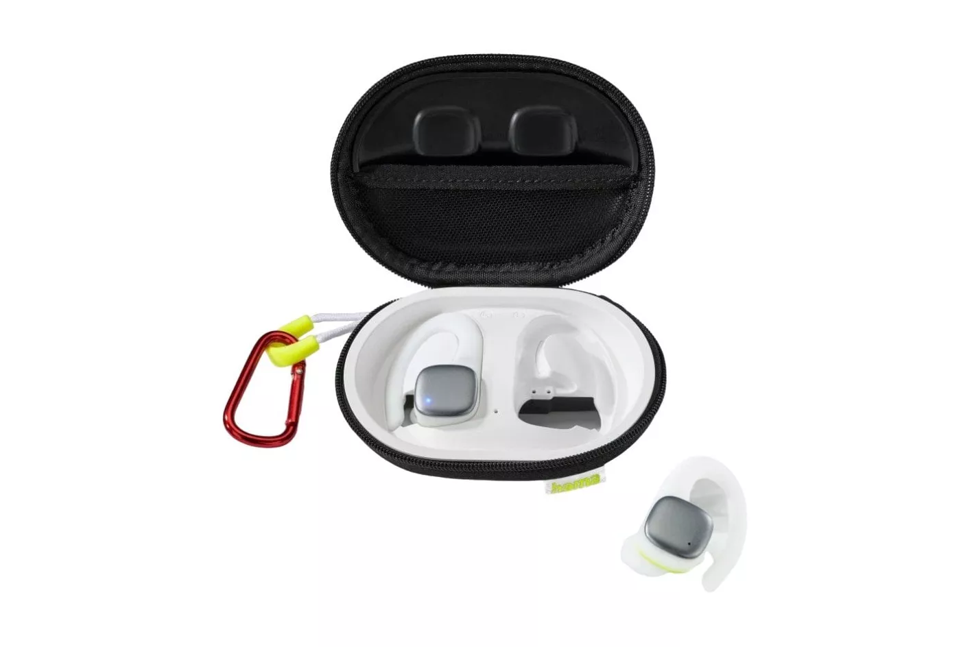 Hama Spirit Athletics Auriculares Deportivos Bluetooth con Estuche de Carga Blanco/Amarillo