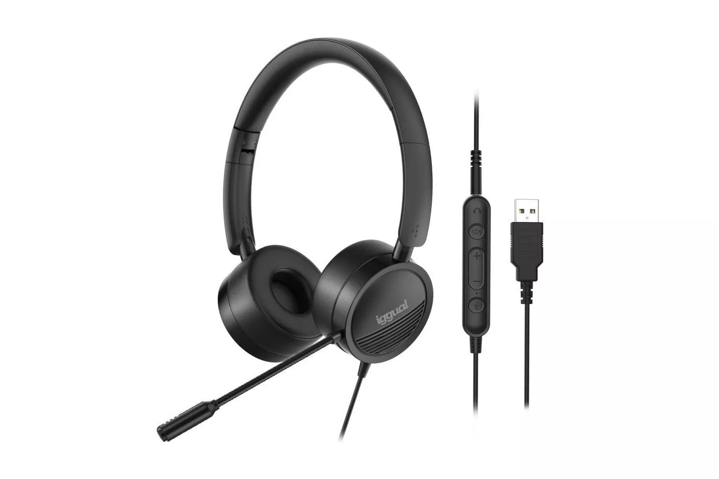 Iggual Dual Tech Auriculares con Micrófono Negros