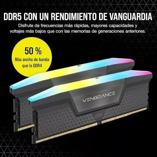 Corsair Vengeance RGB DDR5 6400MHz 32GB 2x16GB CL32 Memoria Dual AMD EXPO e Intel XMP