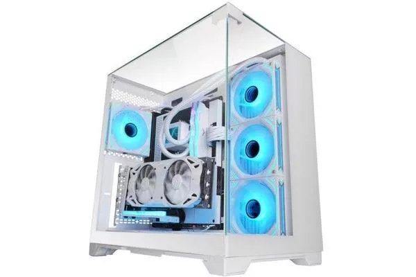 Mars Gaming Mc-vision Caja Atx Triple Cristal Templado Sin Marco Diseño Doble Cámara Usb 3.0 Blanco