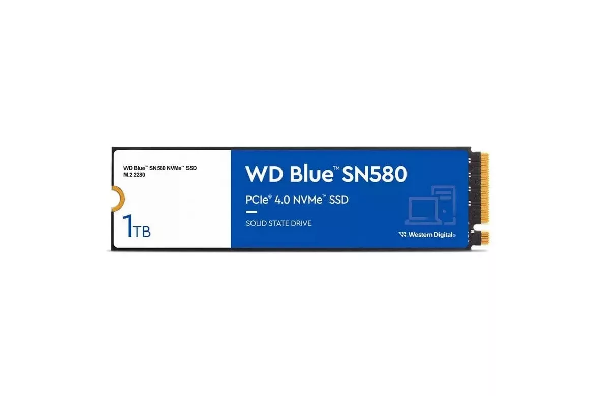 WD Blue SN580 1TB Disco SSD 4150MB/S NVMe PCIe 4.0 M.2 Gen4 16GT/s Bulk