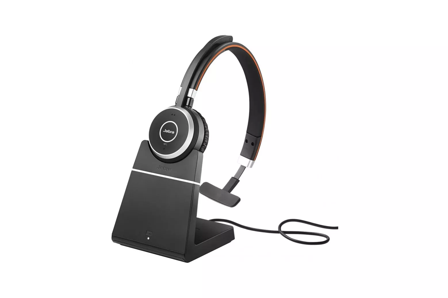 Jabra Evolve 65 Auricular Inalámbrico Monoaural Negro + Soporte de Carga