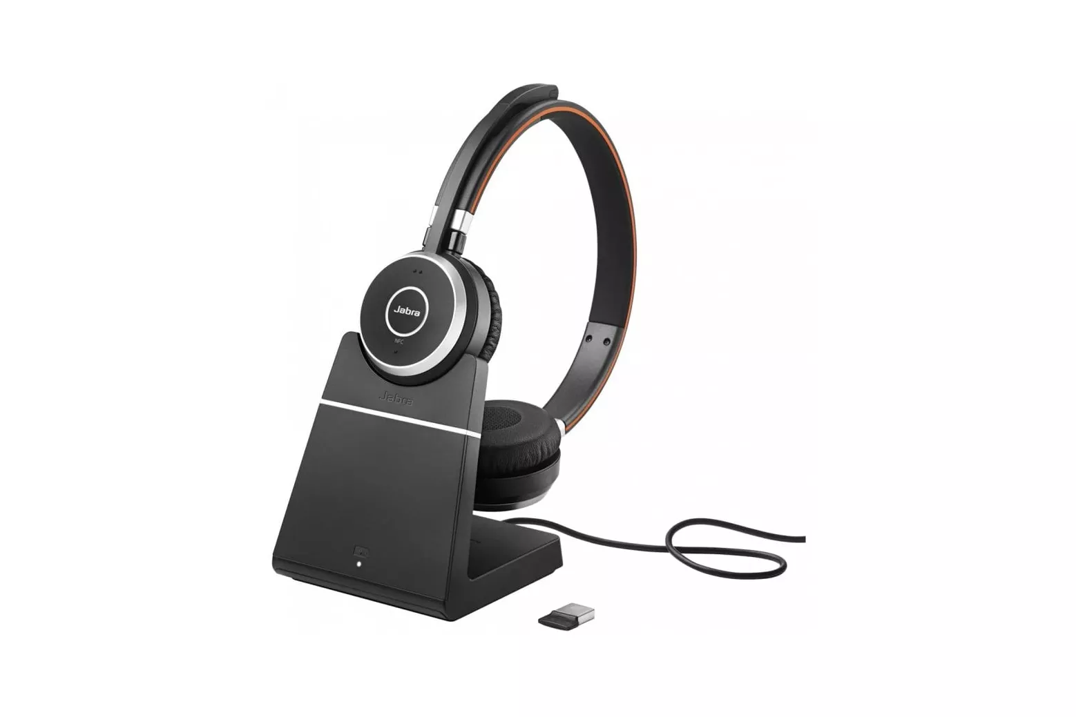 Jabra Evolve 65 Auriculares Inalámbricos Negros + Soporte de Carga
