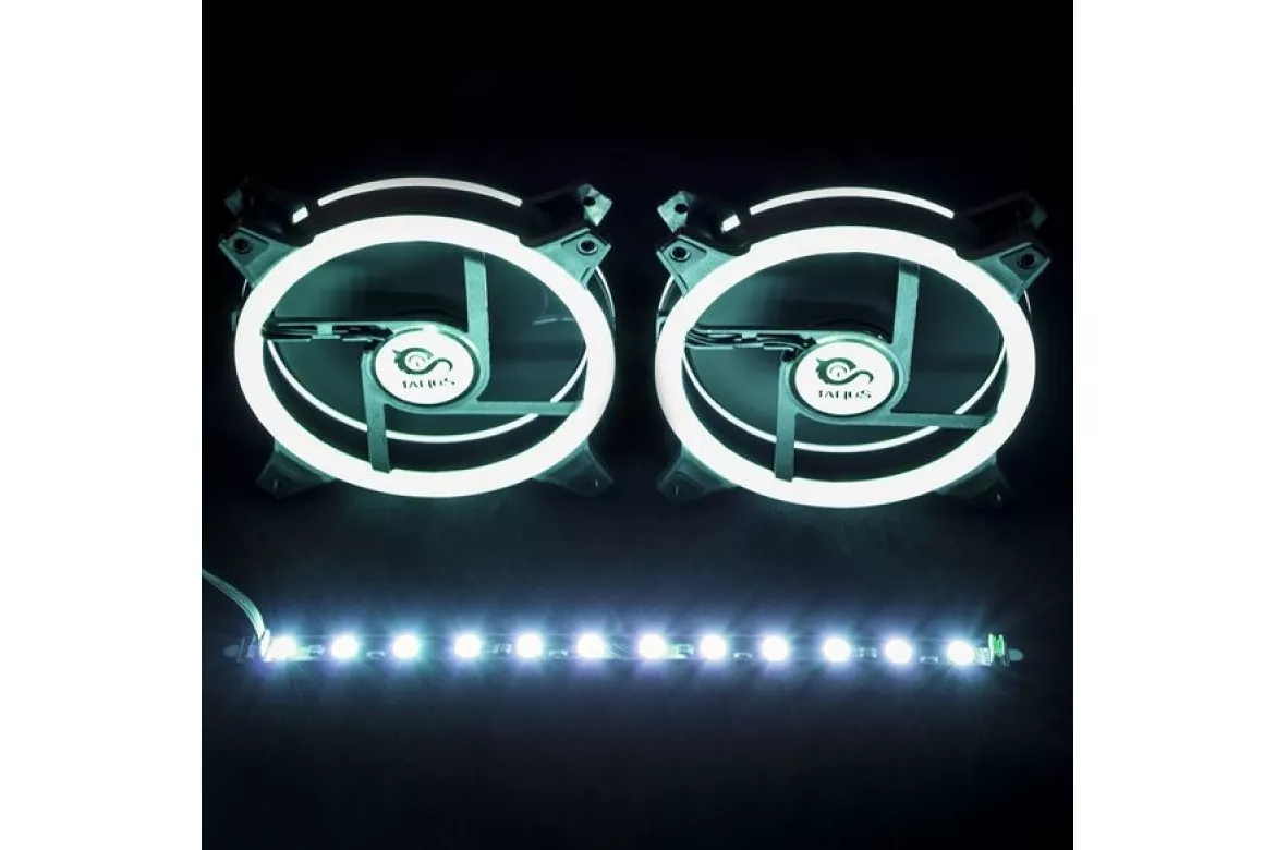 Talius Siroko Twin Pack Doble Aro RGB + Tira LED + Control Remote - Ventilador 12 cm