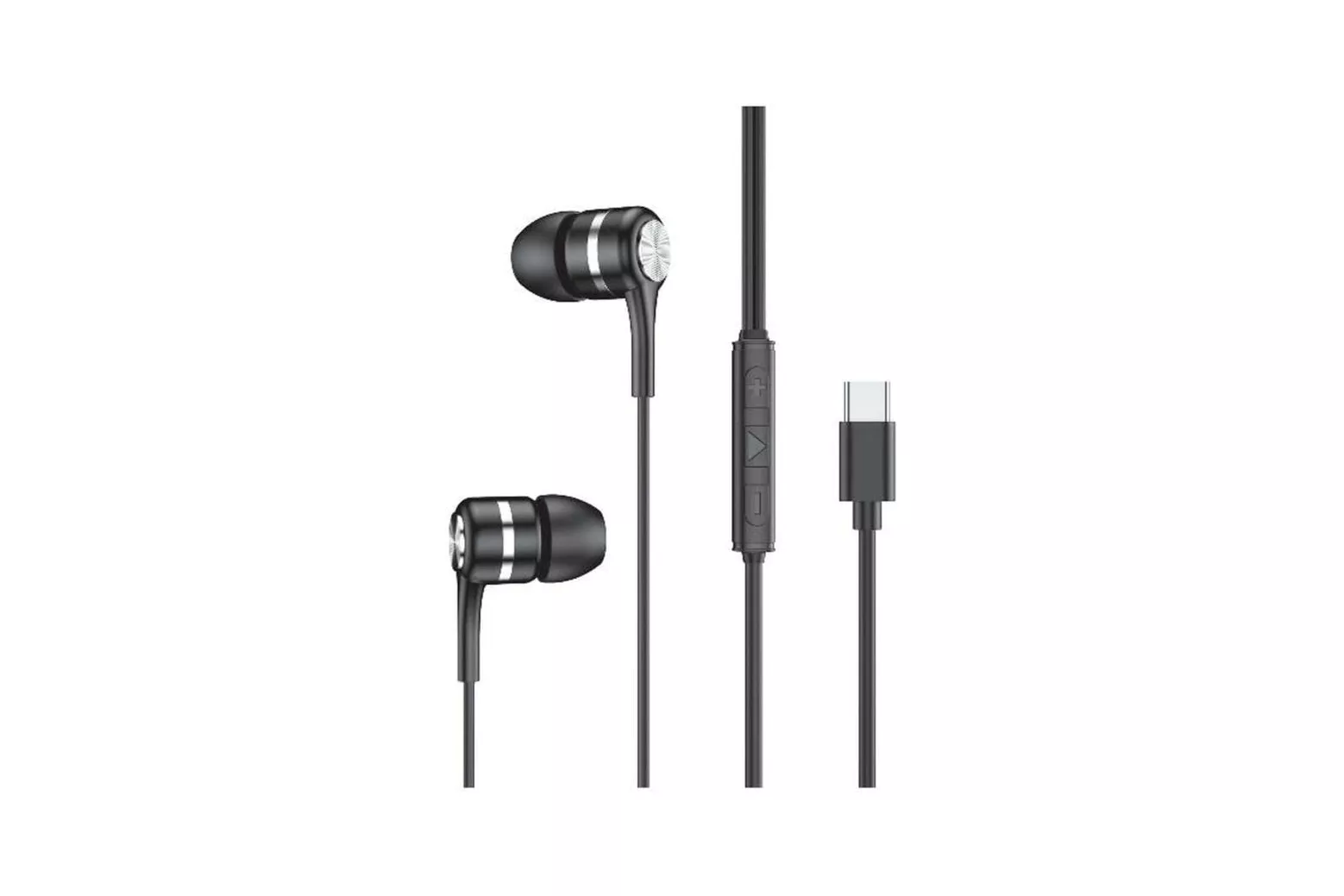 Celly Earphone Auriculares con Micrófono USB-C Negros