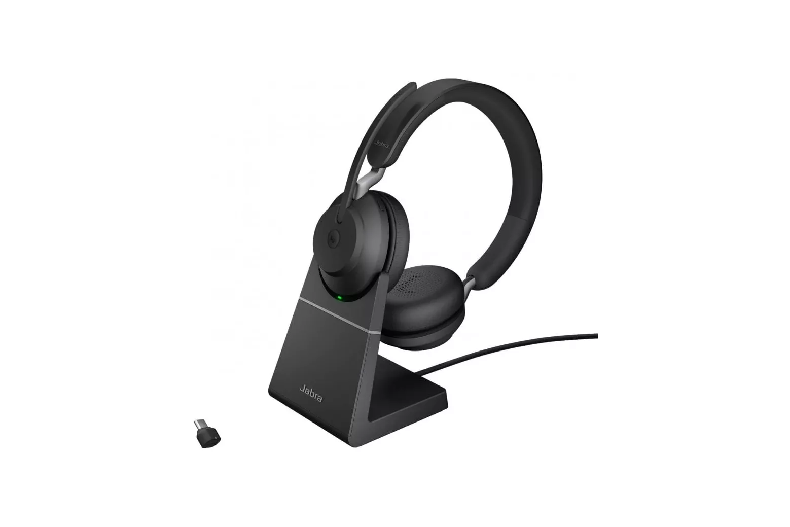 Jabra Evolve2 65 Auriculares Inalámbricos Negros + Soporte de Carga USB-C