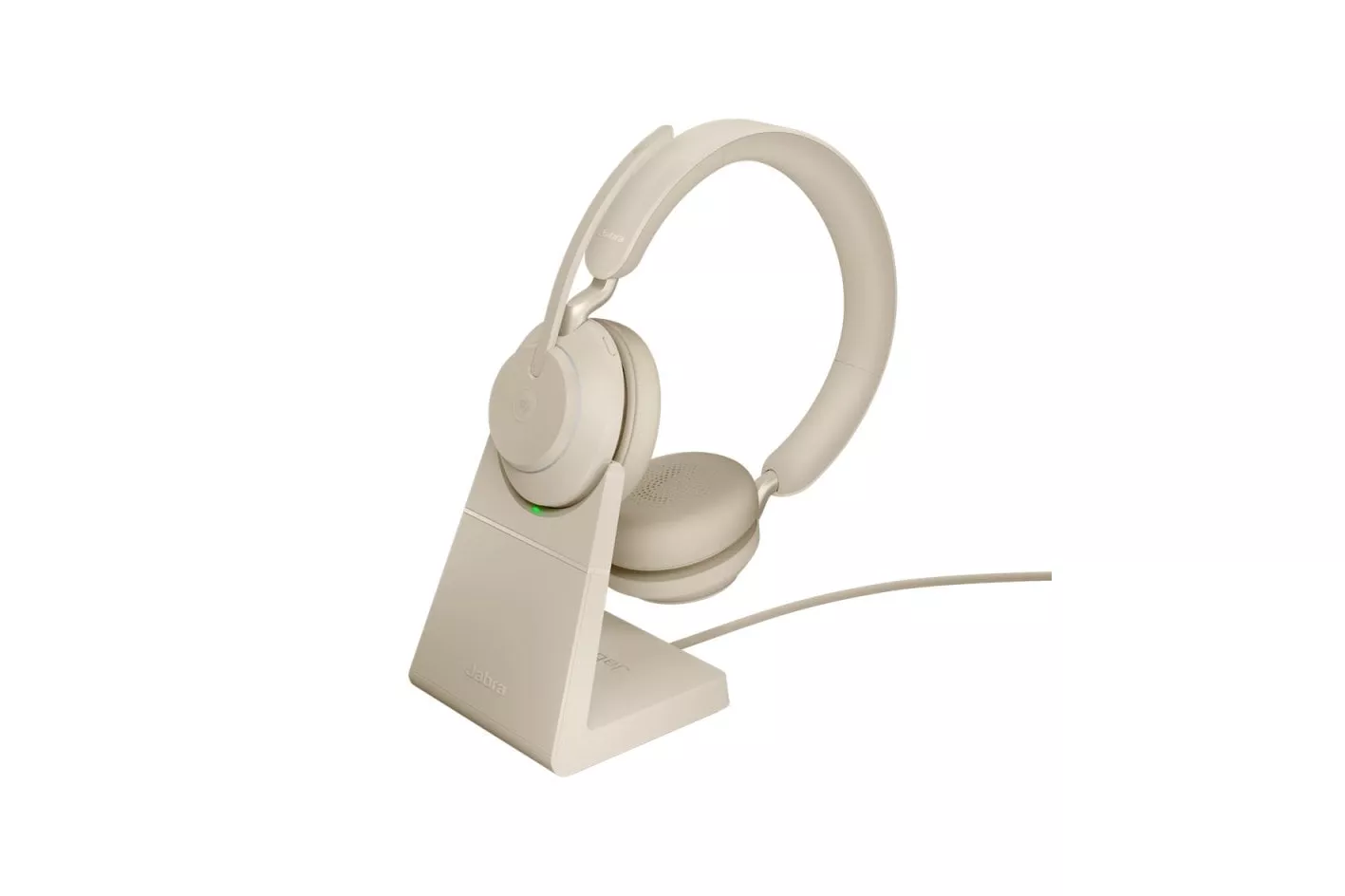 Jabra Evolve2 65 MS Auriculares Bluetooth Beige + Soporte de Carga