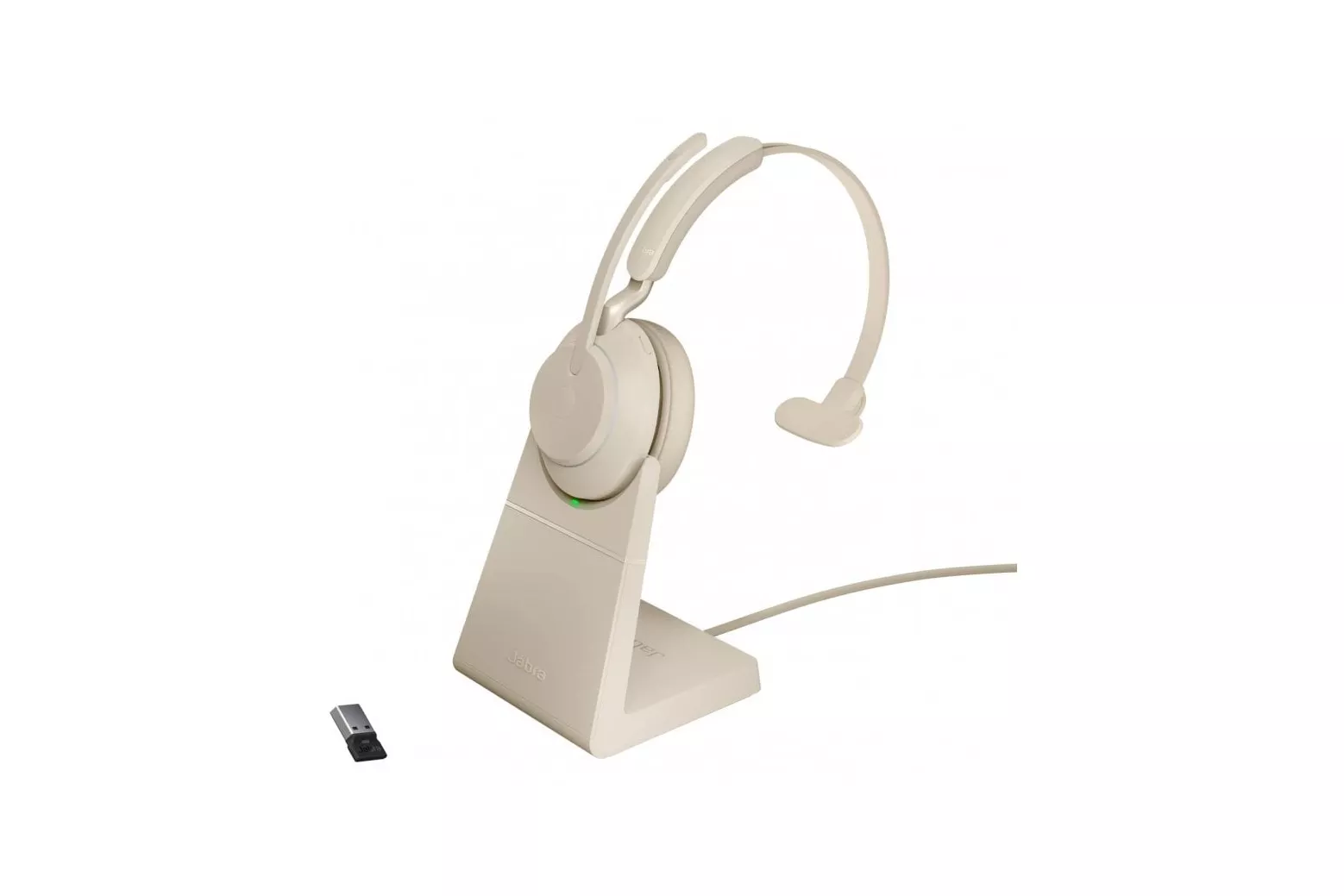 Jabra Evolve2 65 UC Auricular Mono Bluetooth Beige + Soporte de Carga