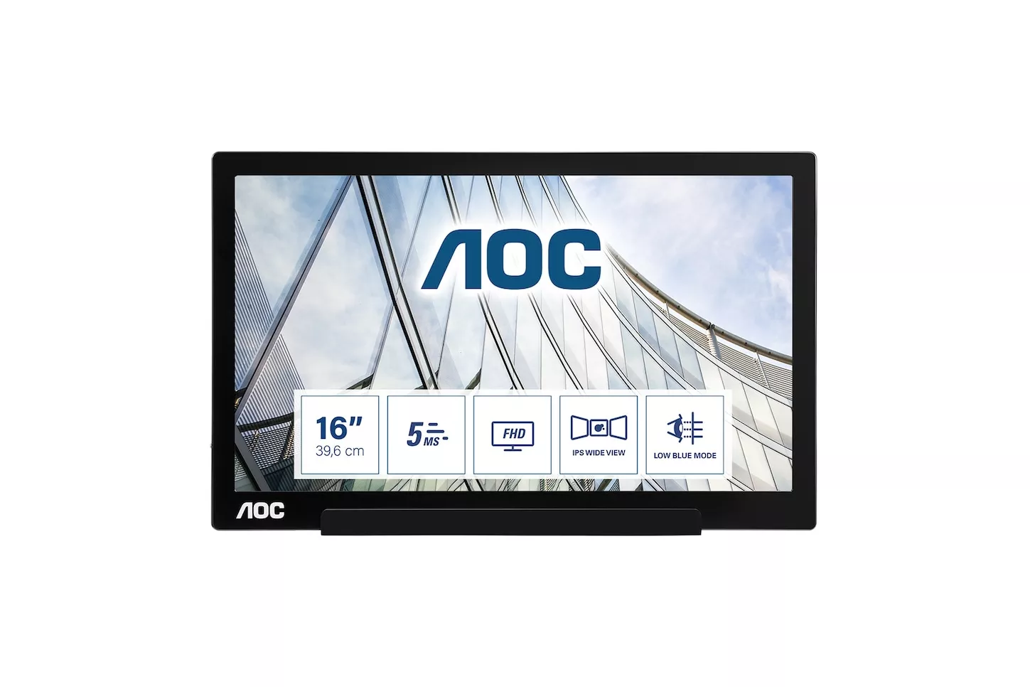 Aoc - Monitor PC portátil 16' (39,5 cm) AOC i1601FWUX 60 Hz, Full HD (Reacondicionado Casi a estrenar).