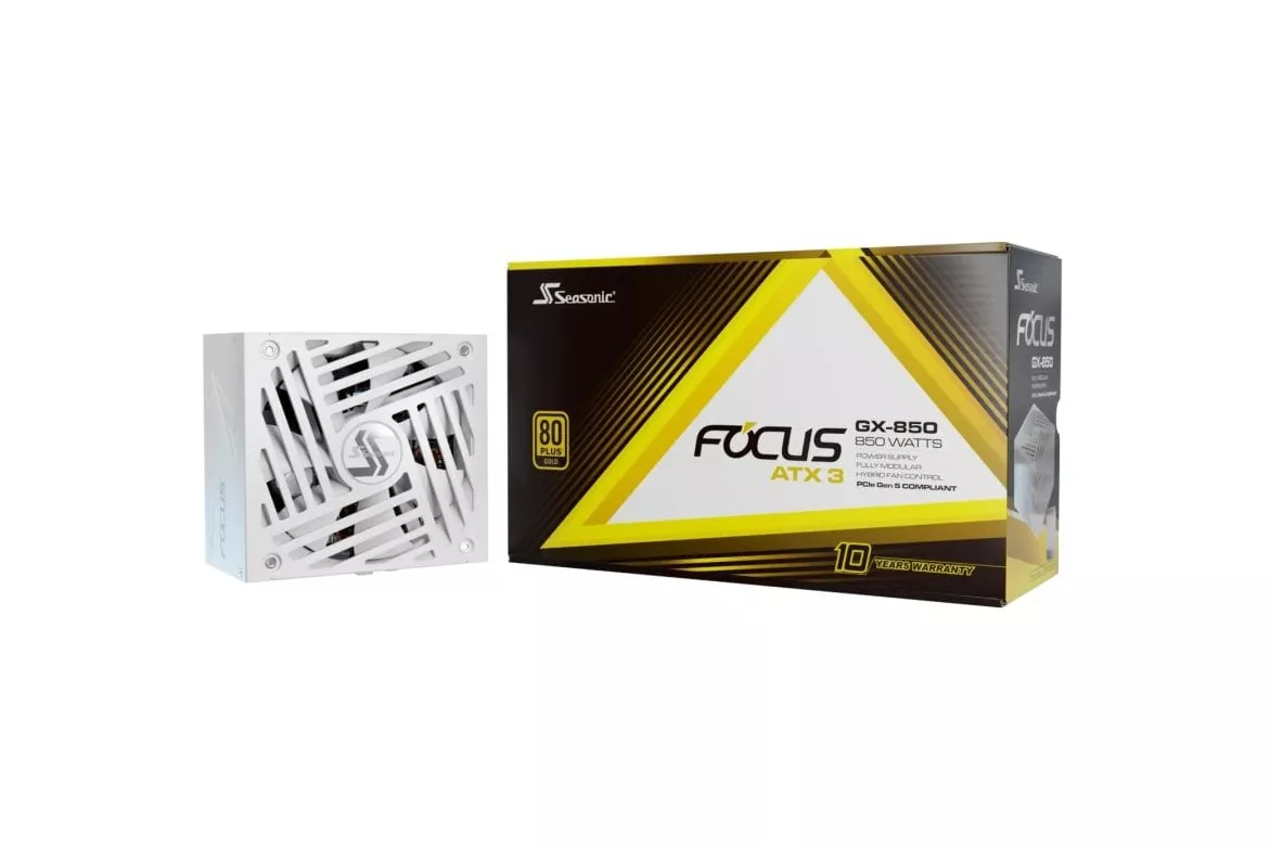 Seasonic Focus GX-850 White ATX 3 PCIe 5.1 850W 80 Plus Gold Modular