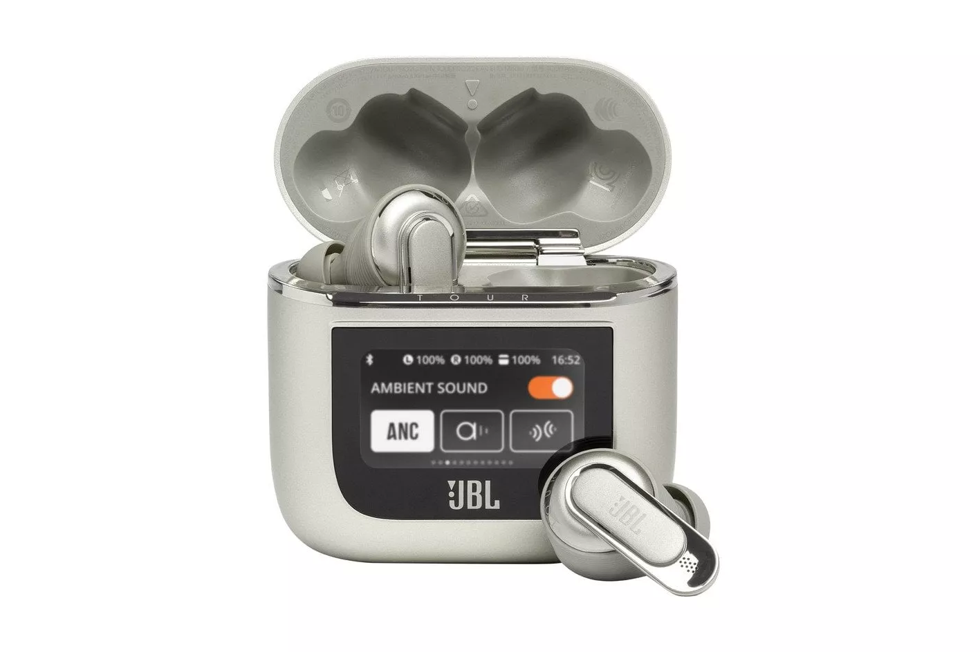 JBL Tour Pro 2 Auriculares Inalámbricos con Tecnología True Adaptive ANC Grises