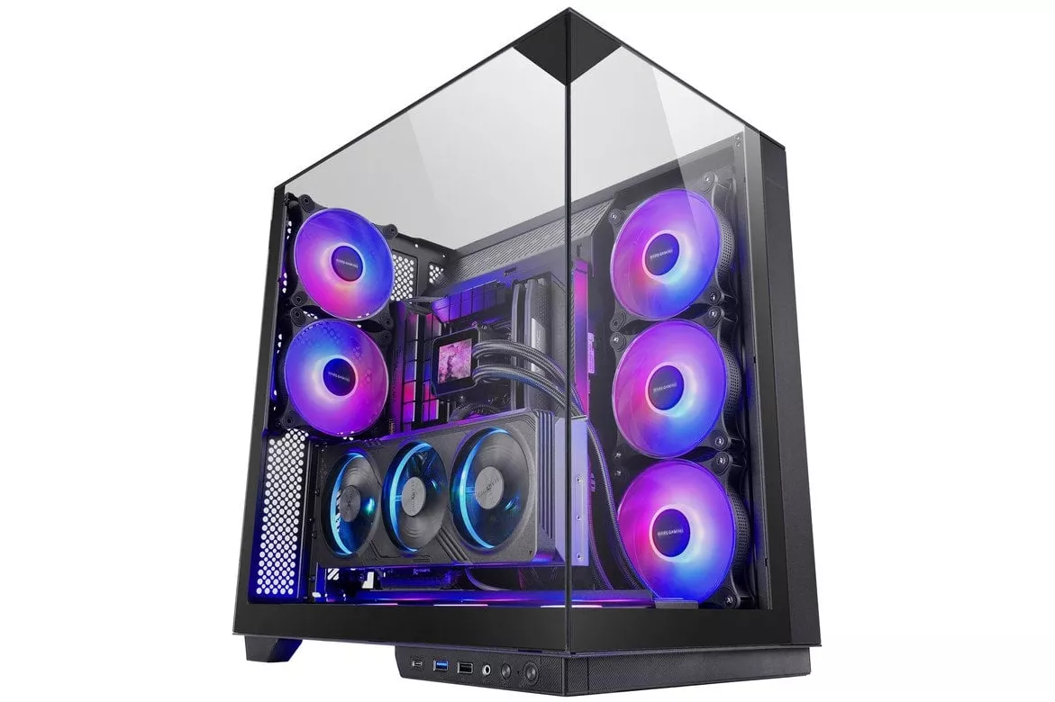 Mars Gaming Mc-3gf Torre Atx Triple Cristal Templado 2 Ventiladores Argb 120mm Usb-c Negro