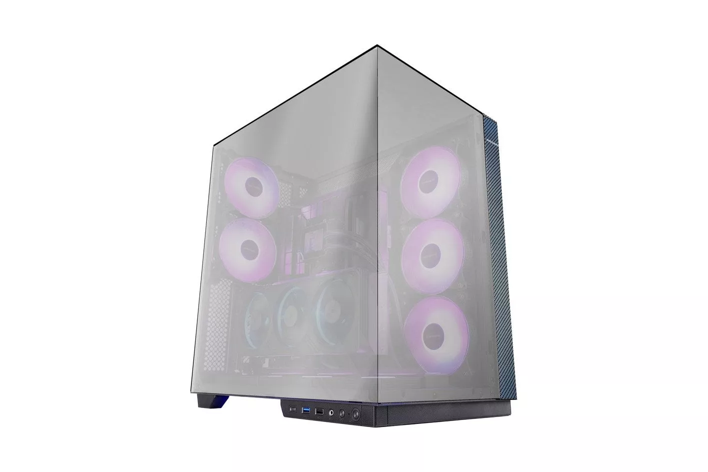 Mars Gaming Mc-3gf Torre Atx Triple Cristal Cromado 2 Ventiladores Argb 120mm Usb-c Negro