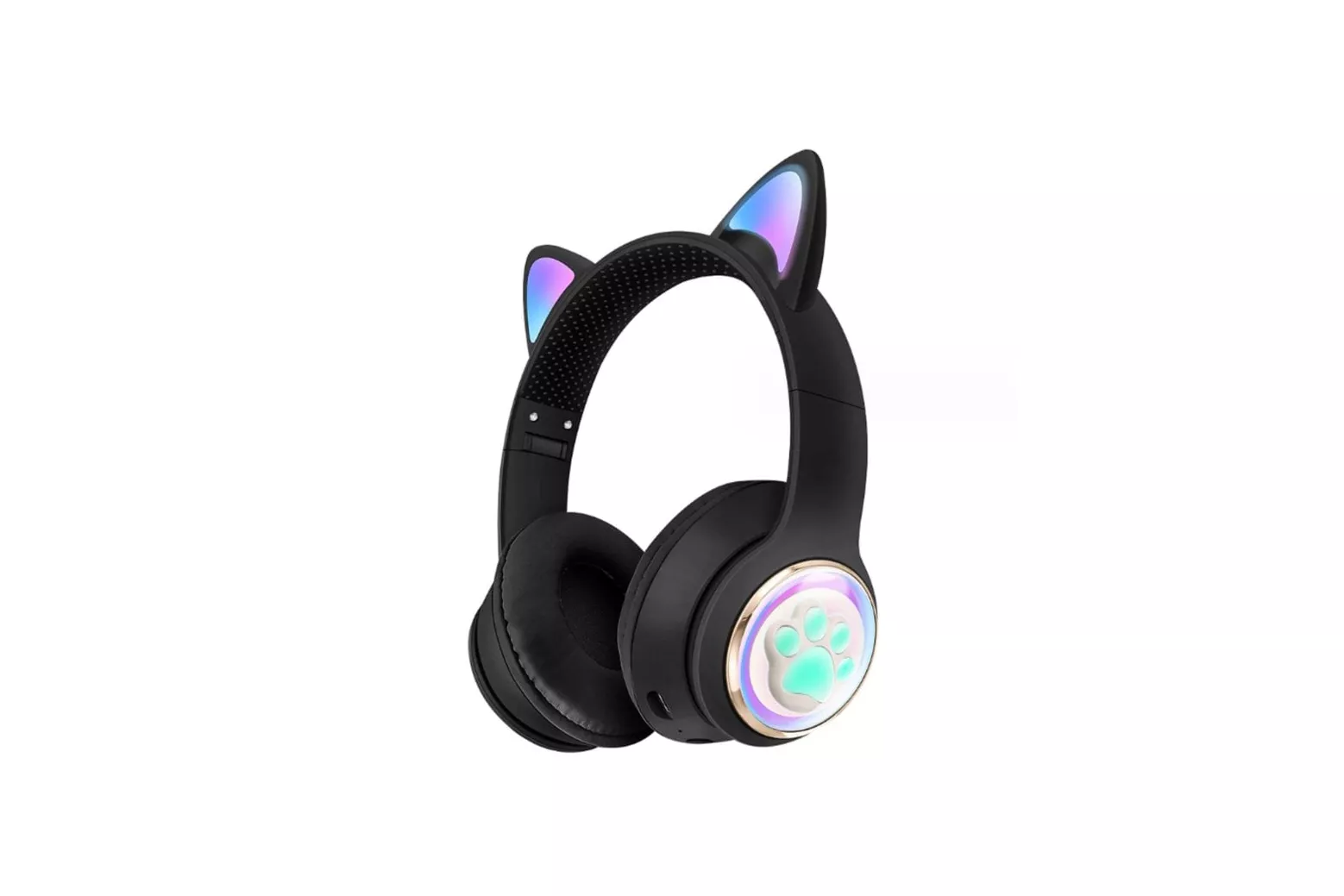Kinsi AKZ-62 Auriculares Inalámbricos Orejas de Gato RGB Negros