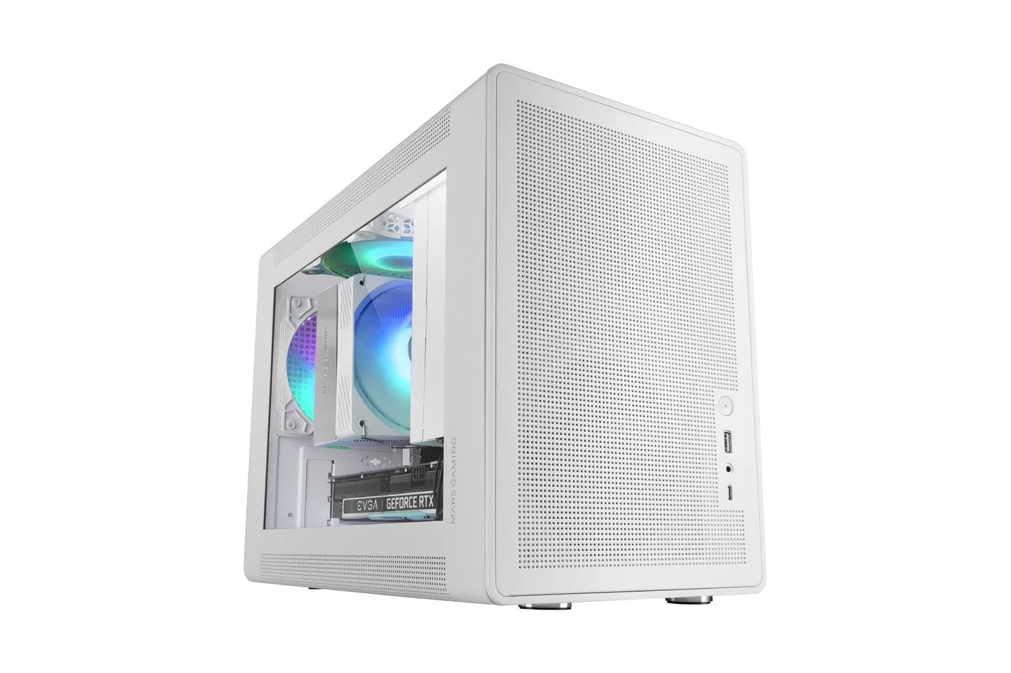 Mars Gaming Mc-xps Minitorre Microatx Cristal Templado Ventilador Frgb Trasero120mm Usb-c Blanco