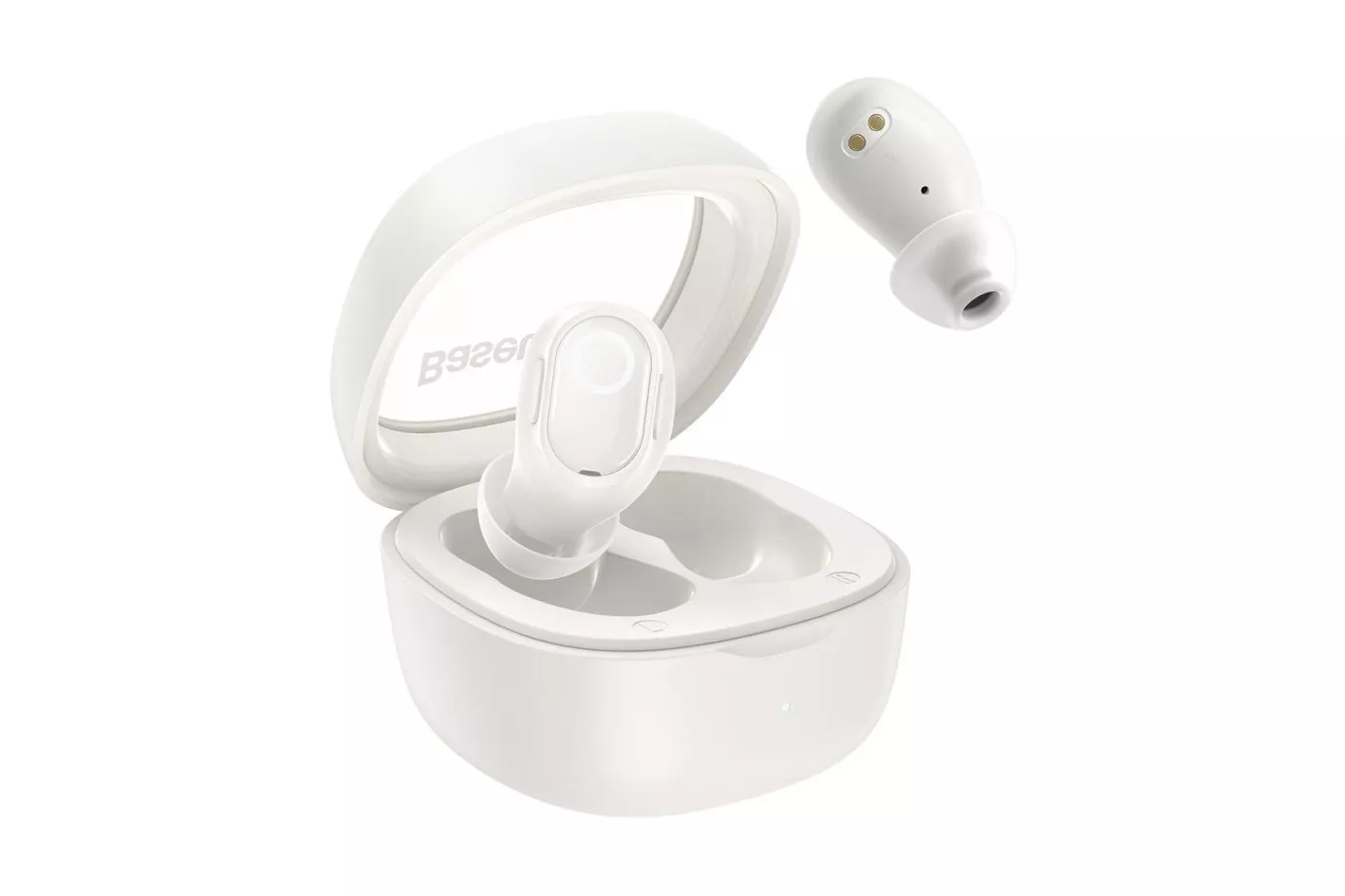 Baseus Bowie WM02 TWS Auriculares Inalámbricos Bluetooth con Estuche de Carga Blanco Crema