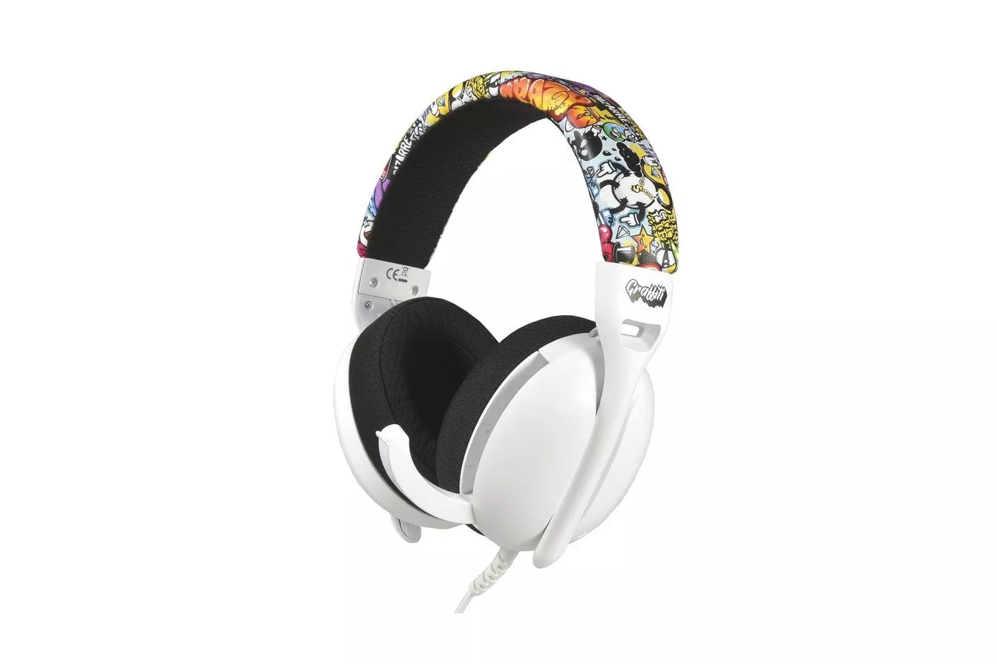 Indeca Graffiti 25 Auriculares Gaming con Cable Multiplataforma Blancos