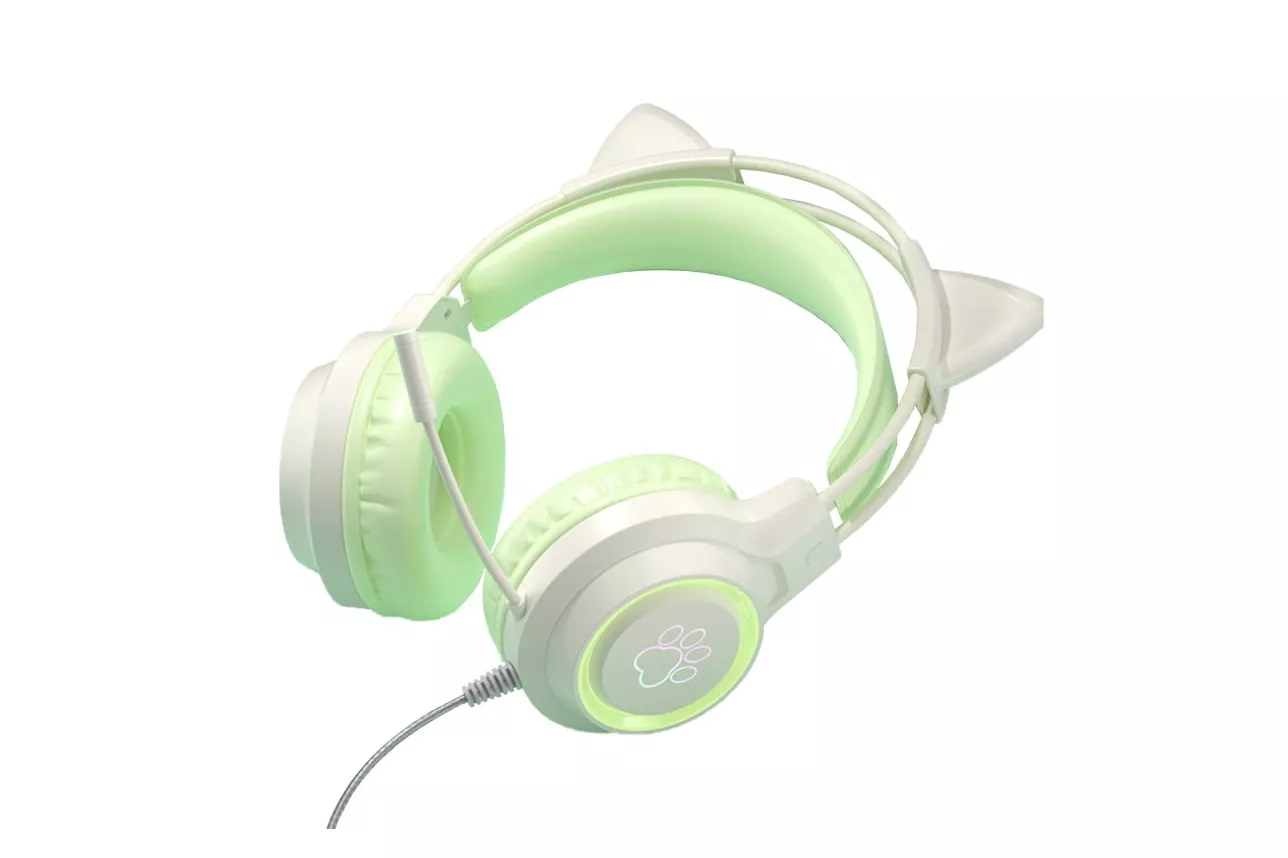 Kinsi SY-G35 Auriculares Gaming RGB con Orejas Verde